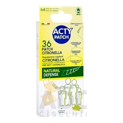EUROSIREL SpA ACTYPATCH REPELENTNÁ NÁPLASŤ CITRONELLA s postupným uvoľňovaním 36 ks