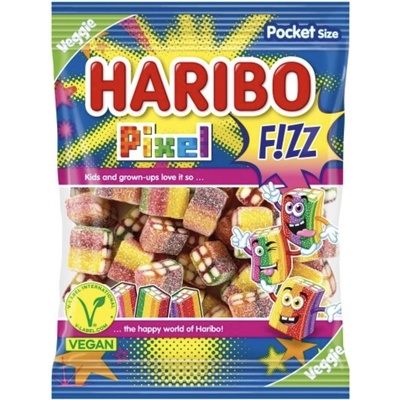Haribo Pixel Fizz želé s ovocnou príchuťou 80 g