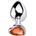 Sensual Метално дилдо Butt Plug "SILVER HEART ORANGE" 8 см. Размер-M
