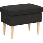 vidaXL Пуф за крака Черно 55 x 35 x 41 см Букле (42029987)