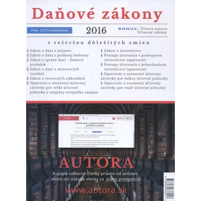 Daňové zákony 2016 pre účtovníkov