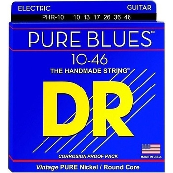 DR Strings PHR 10 Pure Blues Nickel Medium Electric Guitar Strings