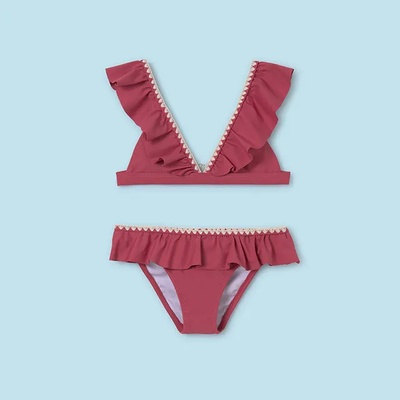 MAYORAL Бански 2 части къдрички в розово за момиче Mayoral