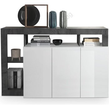 mc Akcent Комод lenor бял/антрацит (mc0128)