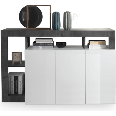 mc Akcent Комод lenor бял/антрацит (mc0128)