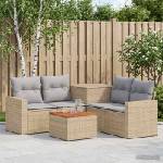 vidaXL Комплект дивани 6 бр. Бежов и Светло Сив 55 x 55 x 37 см (3447417)
