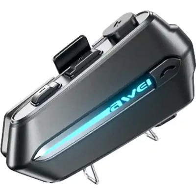 Awei Хендсфри Bluetooth слушалка за мотор (каска) Awei VS-1, ENC, IPX6, Черна (VS-1 Black)