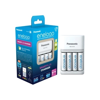 Panasonic Eneloop Smart Plus BQ-CC55 + 4x AA K-KJ55MCD40E