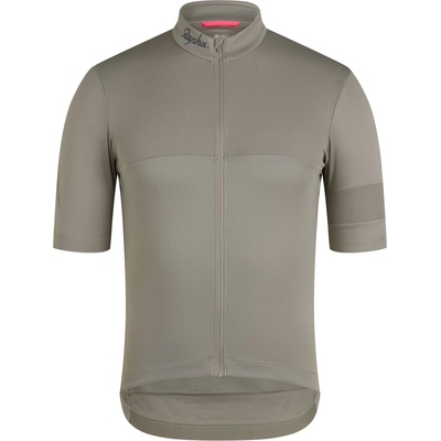 Rapha Мъжка фланелка с къс ръкав за колоездене Rapha Brevet Element Jersey Cycling jersey - Khaki / Black (056-3823-1313)