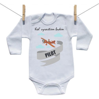 Boodyy Body s dlhým rukávom Keď vyrastiem budem pilot