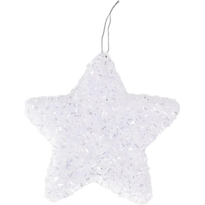 LAALU Hvězda s glitery bílá 10 cm