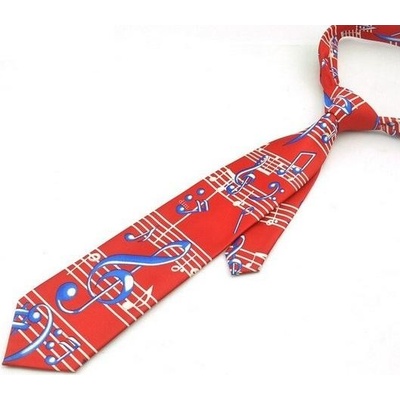 AE production Kravata hudební symboly červená