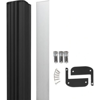 LOCINOX N LINE B MAG C - dorazová lišta pro skrytou montáž přídržných elektromagnetů, pro křídlové branky, černá N-LINE-B-MAG_C