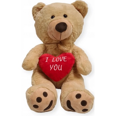 medvídek Velký Medvídek jako dárek Béžový se srdcem I Love You 70 cm