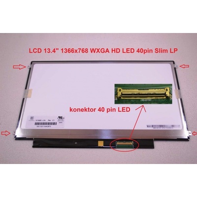 LTN134AT01-G01 LCD 13.4" 1366x768 WXGA HD LED 40pin Slim LP display displej lesklý povrch