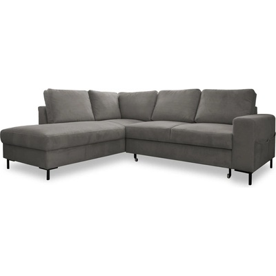 Miuform Сив разтегателен ъглов диван от рипсено кадифе (ляв ъгъл) Lofty Lilly - Miuform (1071ON16)