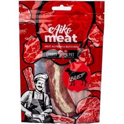 Cobbys pet aiko Meat sušené hovädzie mäso s byvolou kožou a s hovädzím filé 100 g