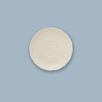 Dubí Podšálka porcelánová biela reliéfna Opera 14 cm