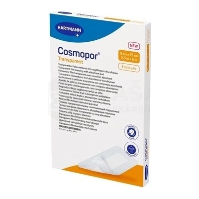 Cosmopor Transparent Priehľadné fóliové krytie na rany sterilné 5 náplastí