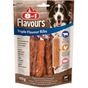 8in1 Лакомство 8in1 Triple Flavour ребърце за дъвчене 6бр (A4-144700)