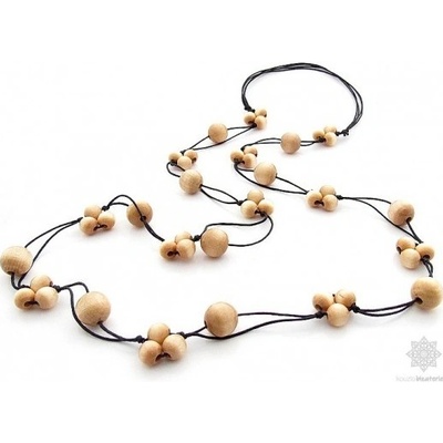 Kouzlo bižuterie dřevěné korále krásně dlouhé přírodní S0135
