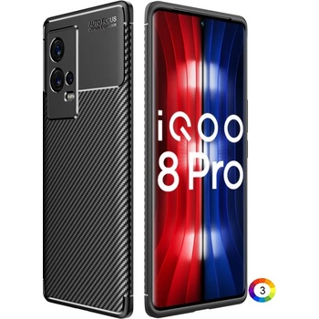 Image 1 of vivo iQOO 8 Pro Удароустойчив Carbon Fiber Калъф и Протектор