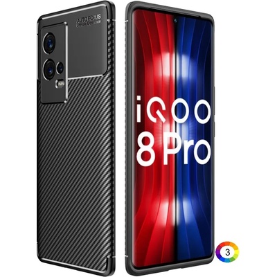 vivo iQOO 8 Pro Удароустойчив Carbon Fiber Калъф и Протектор