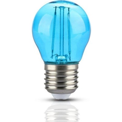 V-TAC E27 LED Filament žiarovka 2W, 60lm, G45, modrá