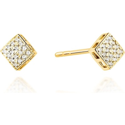 Blink-Blink napichovacie náušnice KOCKA s diamantami 3124ZDB