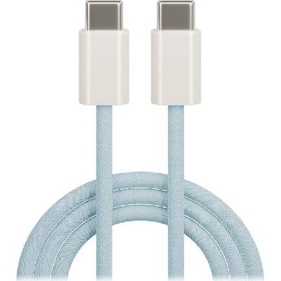 Maxlife MXUC-06 nylonový USB-C - USB-C 1m, modrý