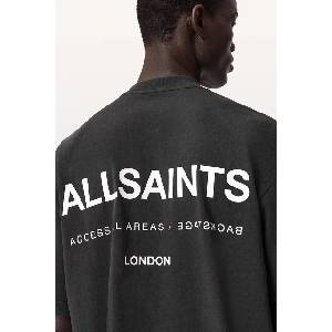 AllSaints уголемена тениска мъжка от памук BACKSTAGE SS CREW (M033PF)