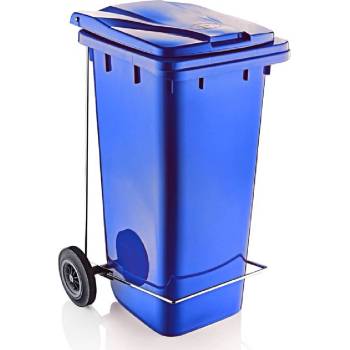 120 л. син кош за отпадъци с педал и колела (6507 / 6505)