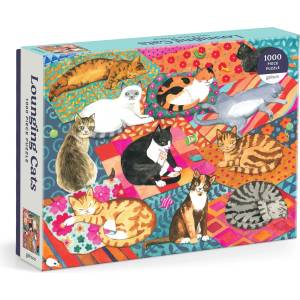 Galison - Puzzle Lounging Cats - 1 000 piese