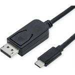 Roline Кабел Roline 11.04. 5837, от USB 3.1 Type C(м) към Display Port(м), 3m, черен, 8K@60Hz (11.04.5837)