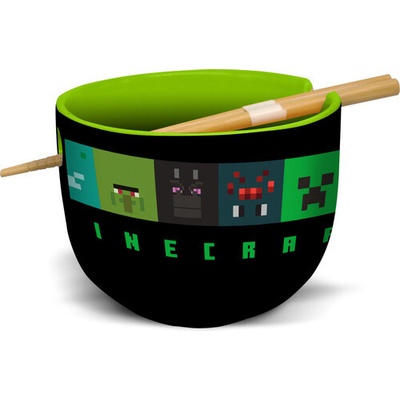 Minecraft ramen miska + paličky, darčekový set