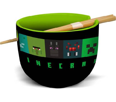 Minecraft ramen miska + paličky, darčekový set
