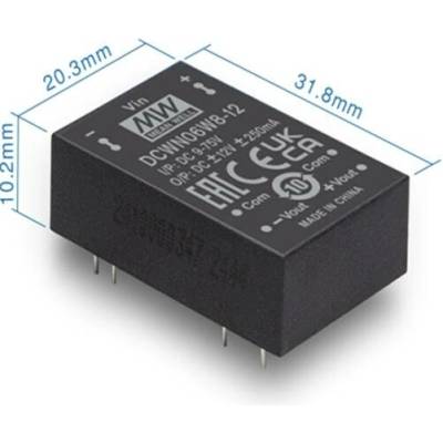 Mean Well DCWN06W8-12 Měnič DC/DC modulový 6W 12V