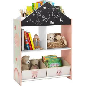 Costway Детска дървена етажерка за книжки и играчки 3 в 1 Costway (TP10199PI)