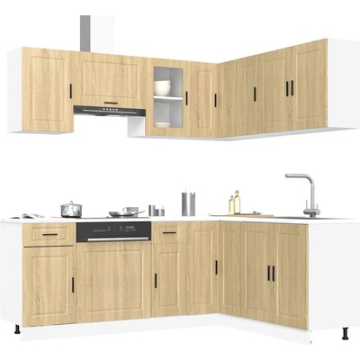 vidaXL Комплект кухненски шкафове от 11 части Porto, инженерно дърво (3314964)