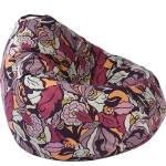 PUFRELAX Пуф, круша, 320л. , Nirvana Grande - Flower Power, Перящ се калъф, Пълнеж от Полистиролни перли, Гама Premium (PUF-G-NGR-PT-FLP) - topmarket