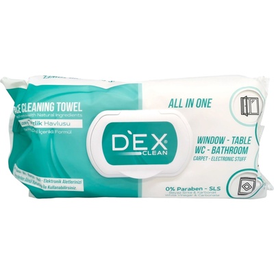 Dex универсални санитарни мокри кърпи с бял сапун, За почистване на повърхности, 1кг, 100 броя