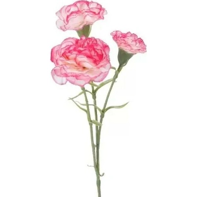 Umelý kvet karafiát 3-stopkový cream/pink edge 60cm