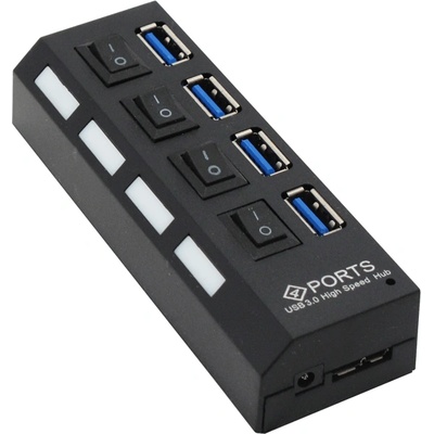 Неизвестен Usb хъб usb 3.0, 4 Порта, Черен (12062)