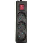 EUROLAMP Разклонител EUROLAMP SA - 10331, 3 гнезда, 1.5m, черен (147-62261)