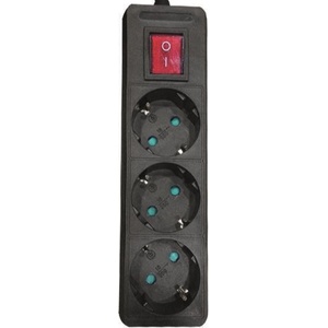 EUROLAMP Разклонител EUROLAMP SA - 10331, 3 гнезда, 1.5m, черен (147-62261)