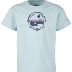 Columbia Детска тениска Columbia Kid's Mission Lake II S/S Graphic Shirt T-shirt - Marine Light / Bubbly Scoped View - размер XS (704-5864-0112)