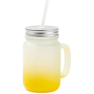 Mason Sklenice Jar matná žlutý gradient sublimace termotransfer 350 ml