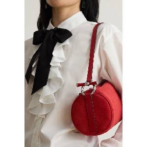 Ralph Lauren чанта тип багета дамска от велур (431P18423)