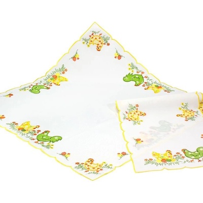Stexo Veľkonočný vyšívaný obrus Sliepočky s vajíčkami 5200 Polyester 85x85 cm