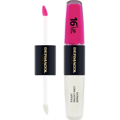 Dermacol Dlouhotrvající dvoufázová barva na rty a lesk 16H Lip Colour Extreme Long-Lasting Lipstick 3 4 + 4 ml